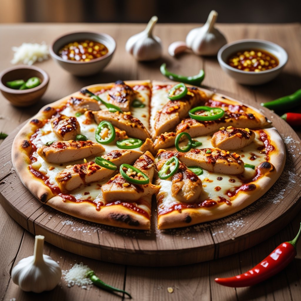 Chili Garlic Chicken Pizza Recipe