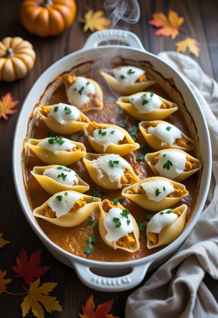 Creamy Pumpkin Ricotta Stuffed Shells Recipe