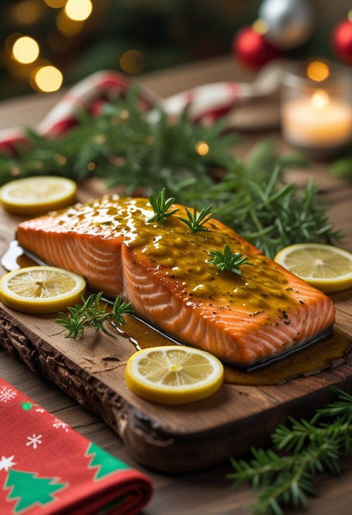Baked Salmon with Honey Mustard Glaze