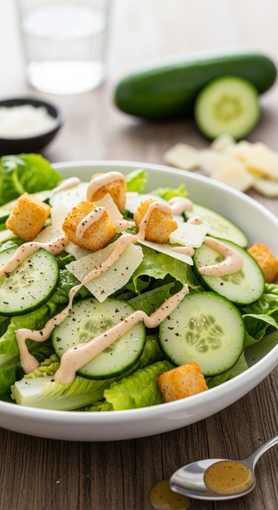 Cucumber Caesar Salad Recipe