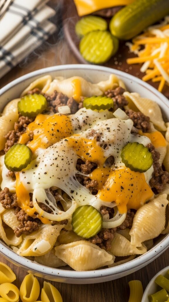 Loaded Cheeseburger Alfredo Pasta Recipe