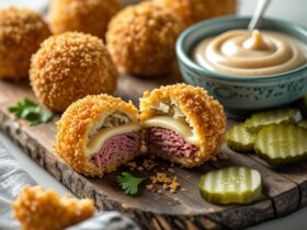Reuben Balls with Spicy Thousand Island Dip Recipe
