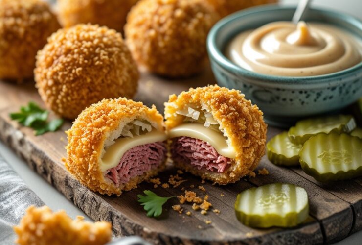 Reuben Balls with Spicy Thousand Island Dip Recipe
