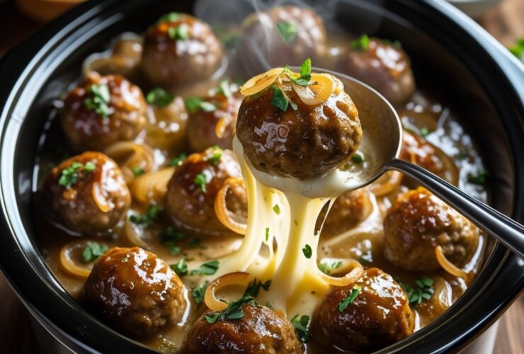Crock Pot French Onion Meatballs Recipe