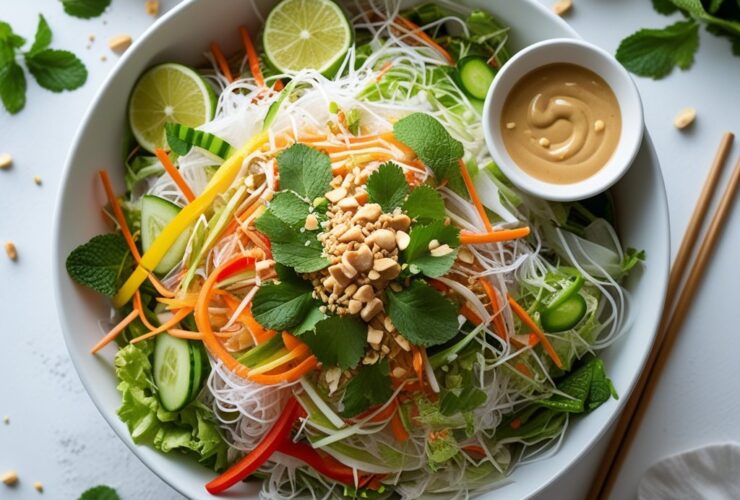 Spring Roll Salad with Peanut Dressing Recipe