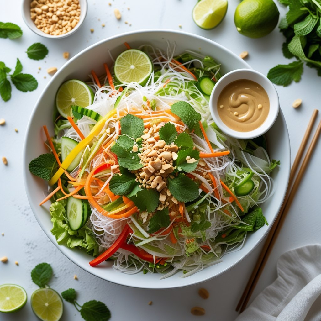 Spring Roll Salad with Peanut Dressing Recipe