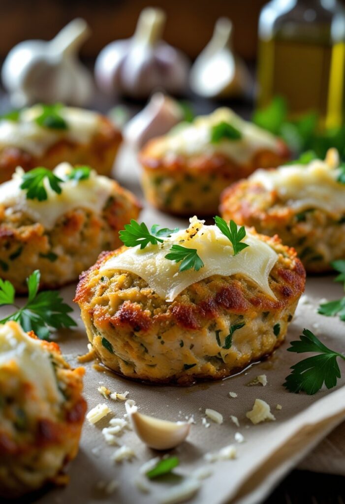 Garlic Parmesan Chicken Meatloaves Recipe