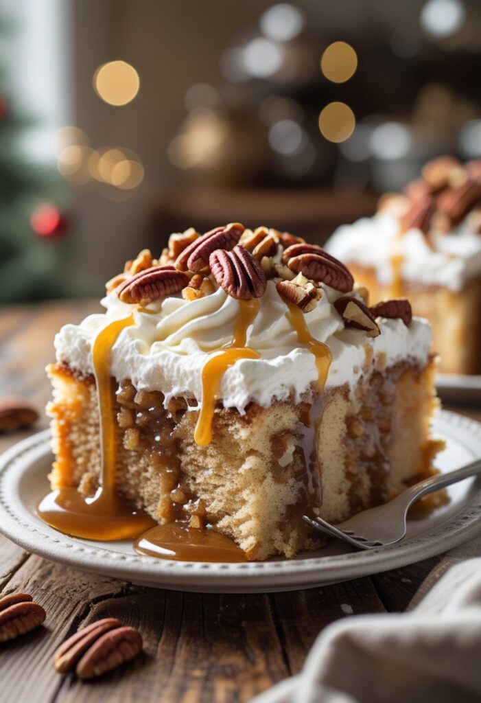 Butter Pecan Praline Poke Cake Recipe
