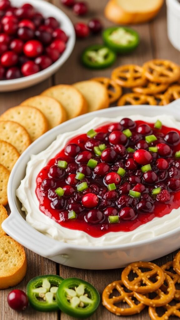 Perky Cranberry Jalapeno Cream Cheese Dip Recipe