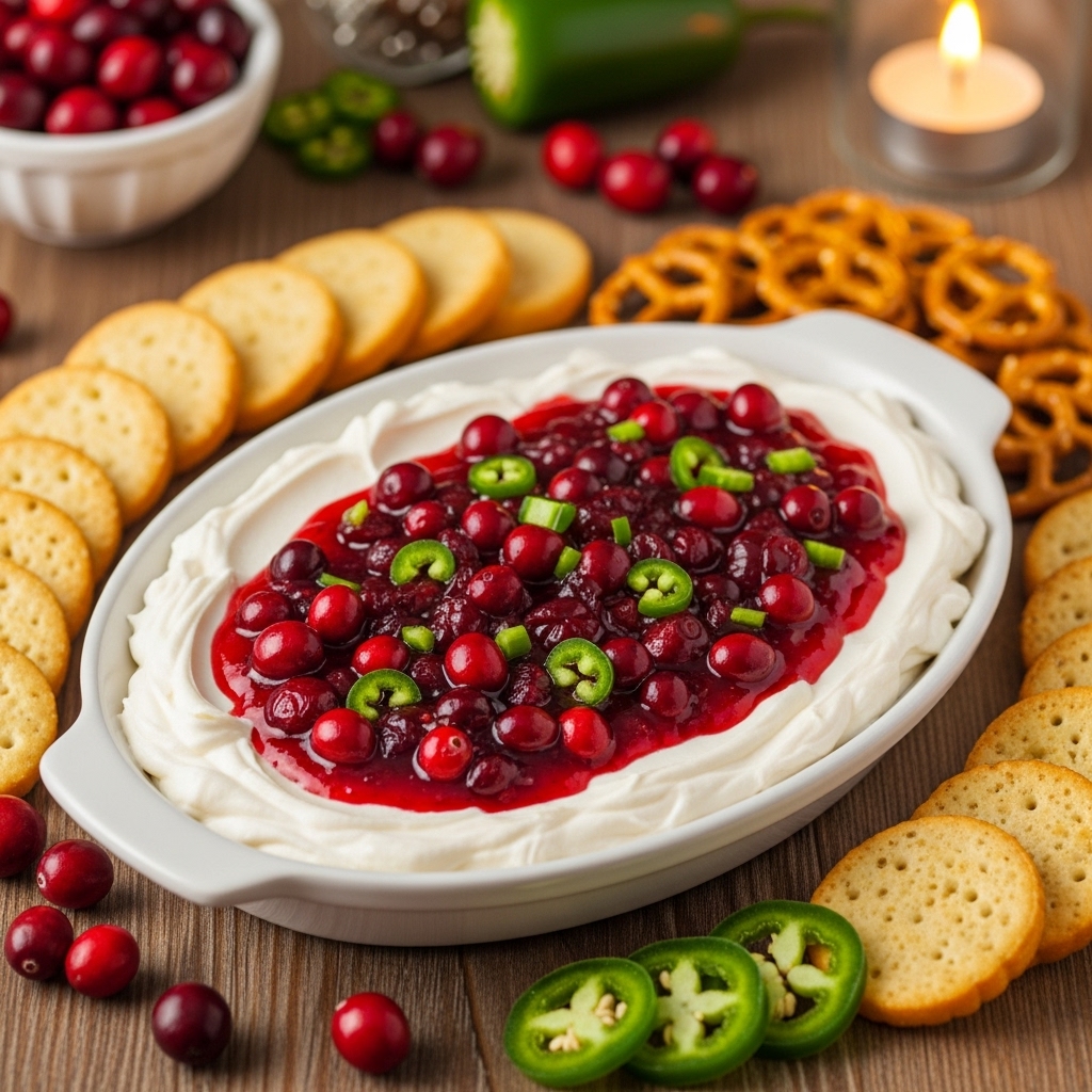 Perky Cranberry Jalapeno Cream Cheese Dip Recipe