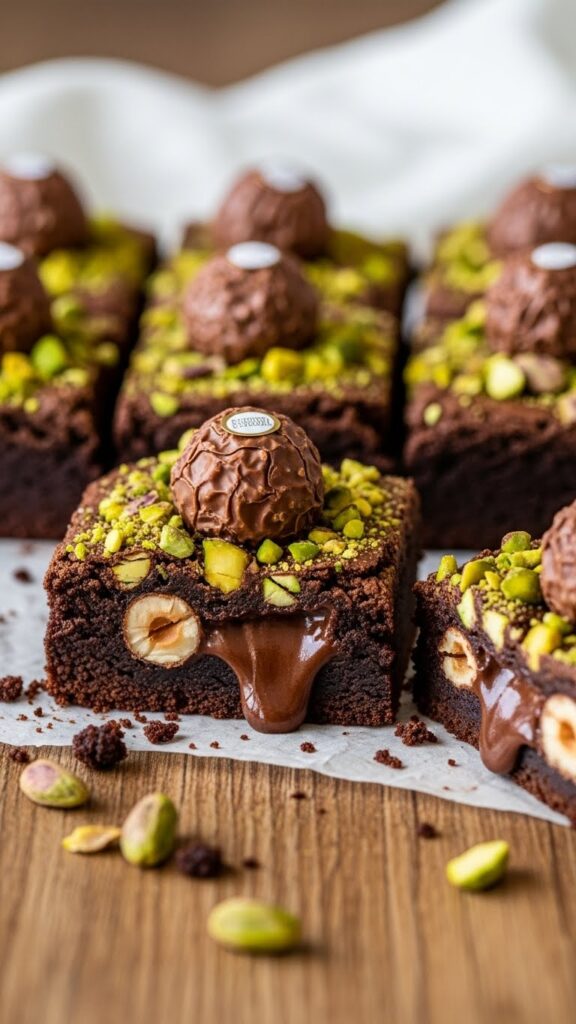 Pistachio Ferrero Rocher Brownie Recipe