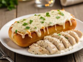 Chicken Alfredo Garlic Bread Recipe