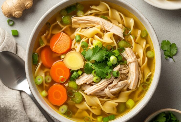 Ginger Garlic Chicken Noodle Soup Recipe
