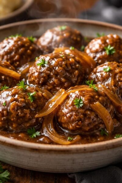 Slow Cooker Salisbury Steak Meatballs Recipe