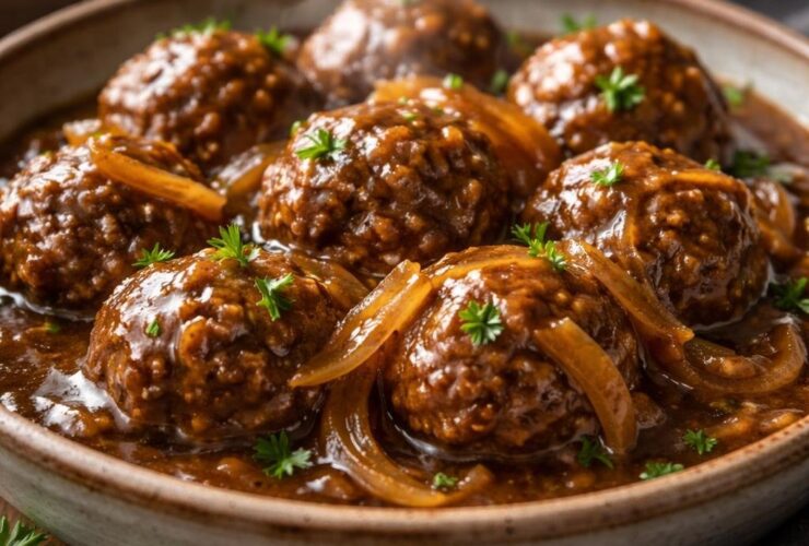 Slow Cooker Salisbury Steak Meatballs Recipe