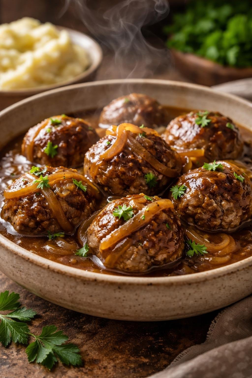 Slow Cooker Salisbury Steak Meatballs Recipe