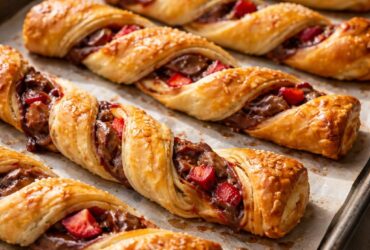 Strawberry Nutella Puff Pastry Twists Recipe