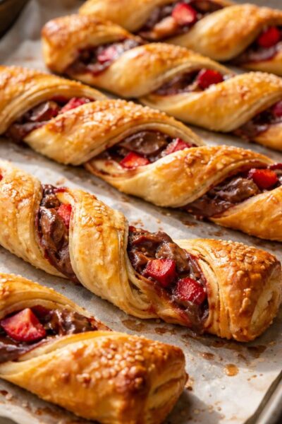 Strawberry Nutella Puff Pastry Twists Recipe