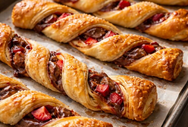 Strawberry Nutella Puff Pastry Twists Recipe