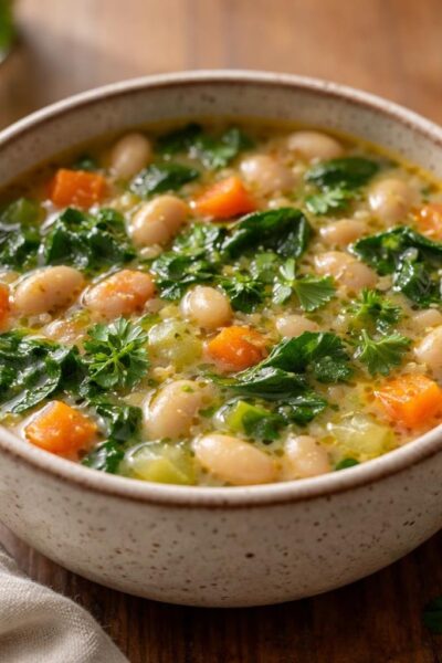 One Pot Tuscan White Bean Soup Recipe