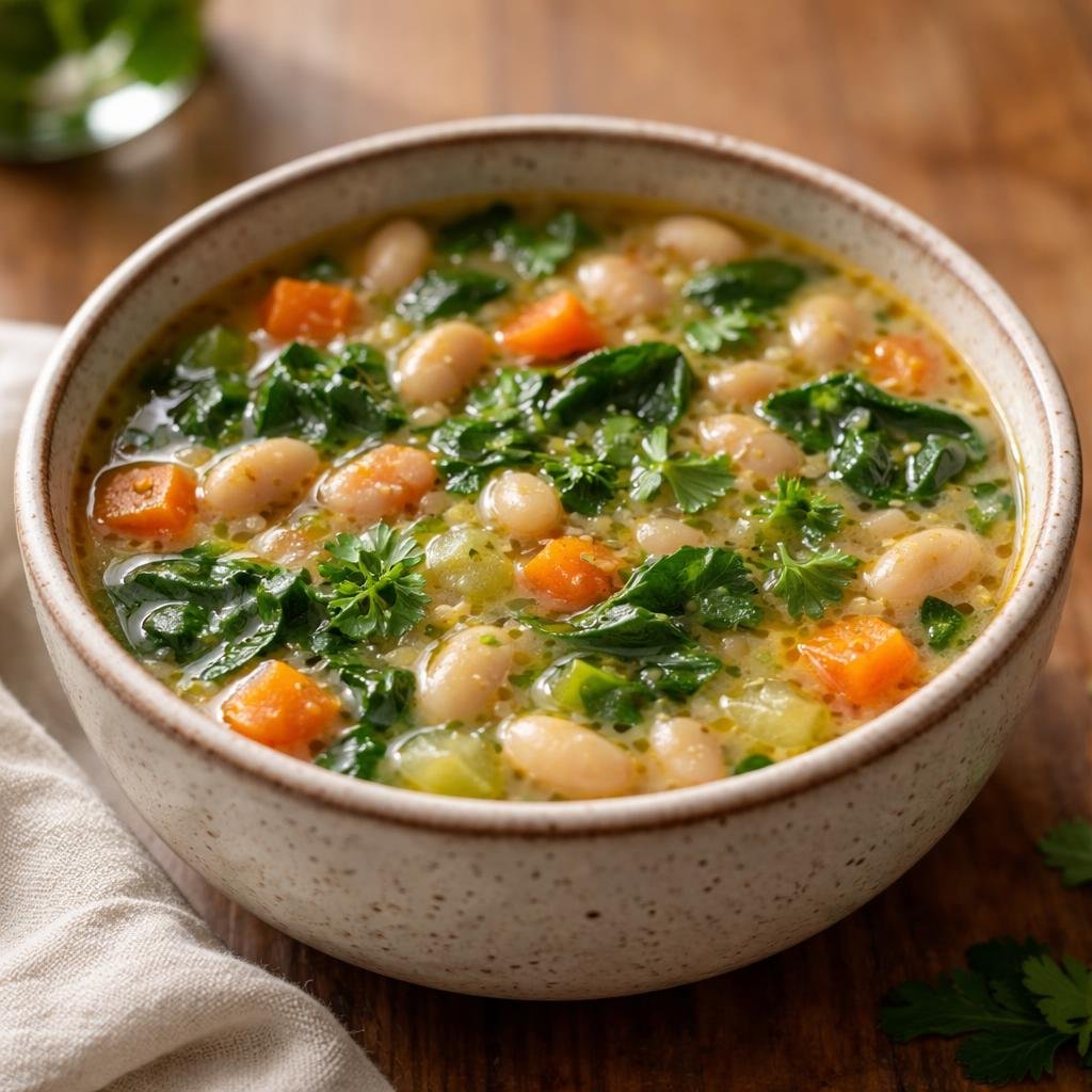 One Pot Tuscan White Bean Soup Recipe