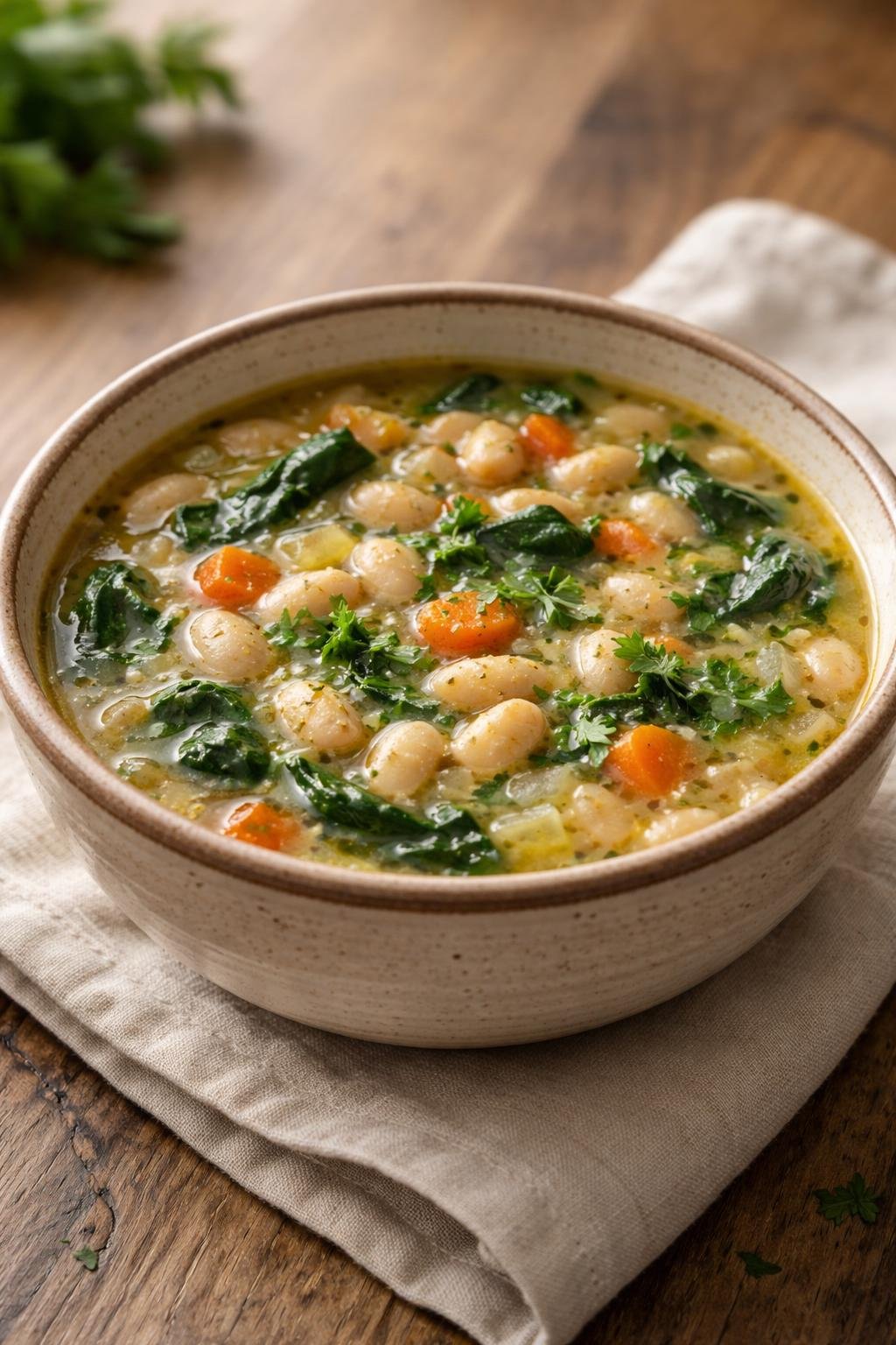 One Pot Tuscan White Bean Soup Recipe