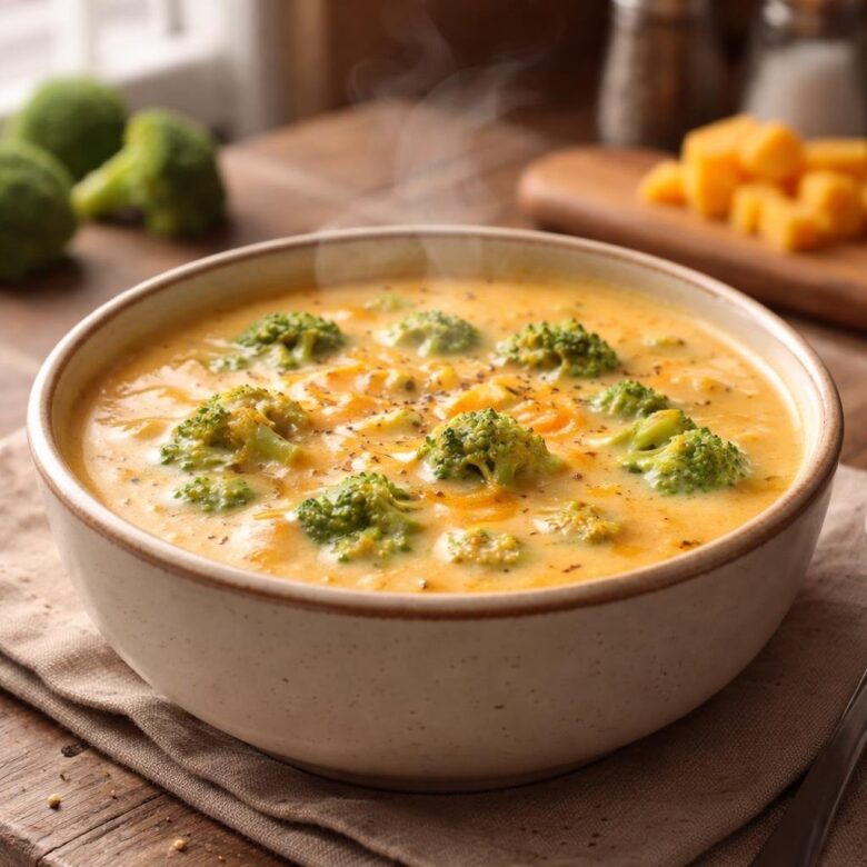 Creamy Easy Broccoli Cheddar Soup Recipe