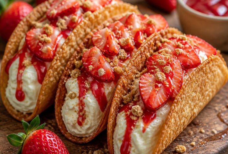 Strawberry Crunch Cheesecake Tacos Recipe