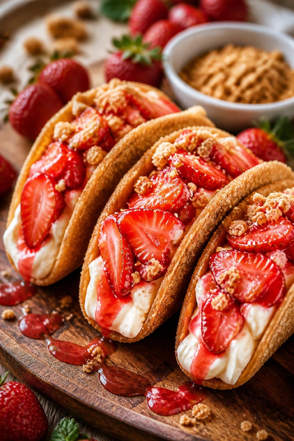 Strawberry Crunch Cheesecake Tacos Recipe