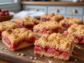 Strawberry Rhubarb Crumb Bars Recipe