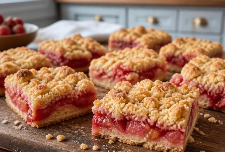 Strawberry Rhubarb Crumb Bars Recipe