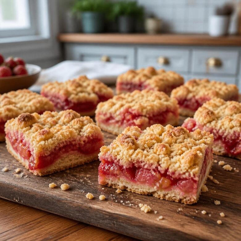 Strawberry Rhubarb Crumb Bars Recipe