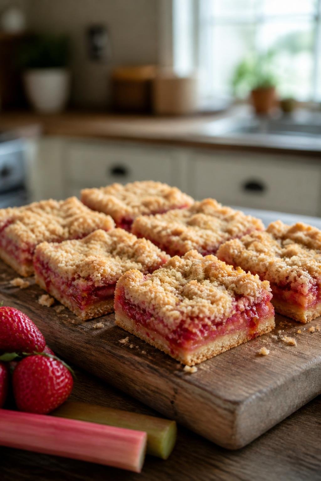 Strawberry Rhubarb Crumb Bars Recipe