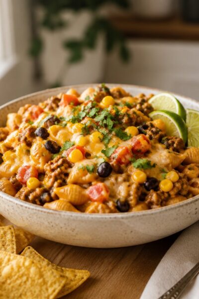 Creamy Cheesy Taco Pasta Recipe